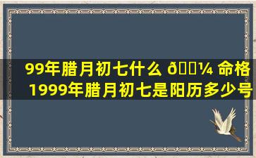 99年腊月初七什么 🐼 命格（1999年腊月初七是阳历多少号）
